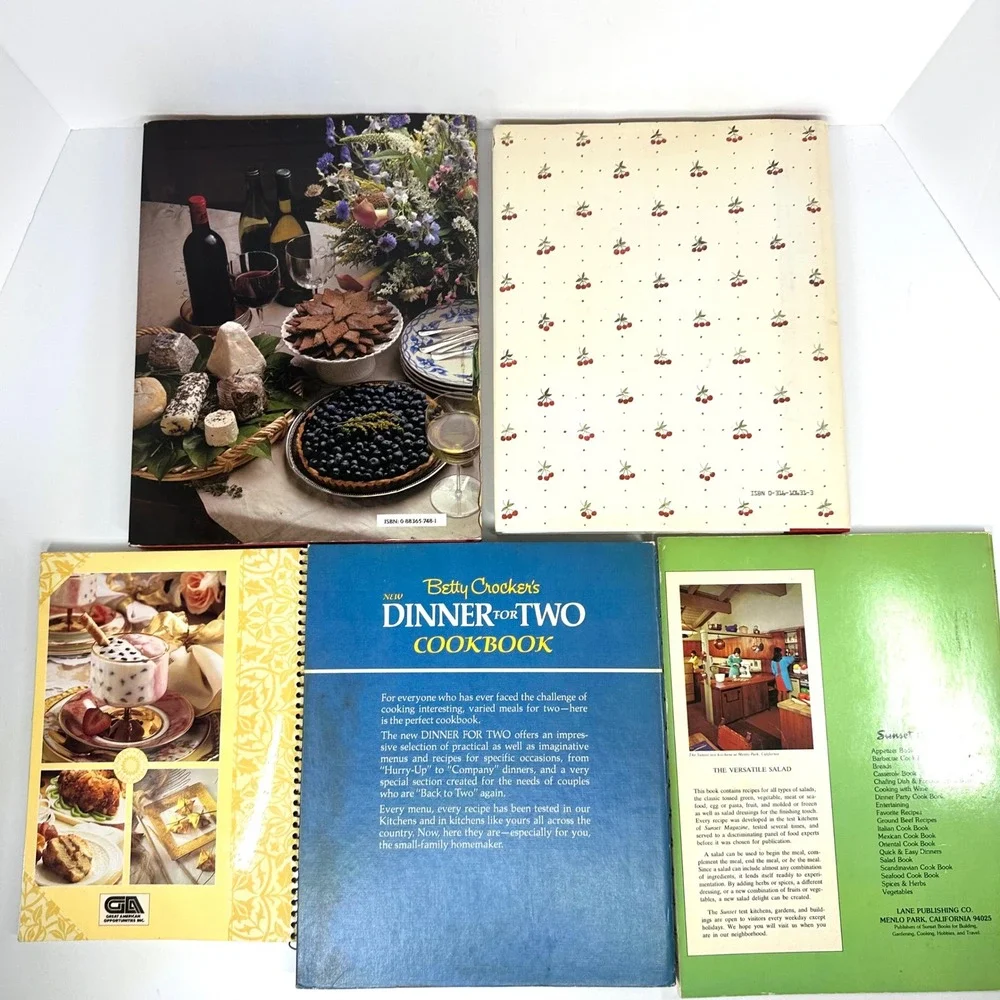 Vintage Cookbook Lot 5 Betty Crocker Susan Branch Sunset Salad Book Weekend Cook